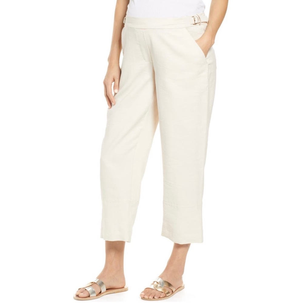 HATCH rory maternity wide leg cropped pants ivory pregnancy bottoms cream size 1